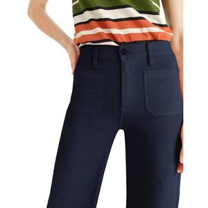 J. Crew Point Sur Washed Wide leg Crop Pants Navy